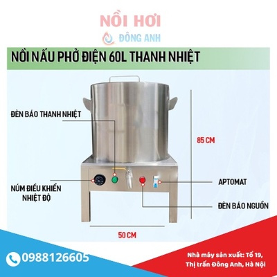 Bán nồi nấu phở bằng điện 60 lít tại Hà Nội - 0988 126 605
